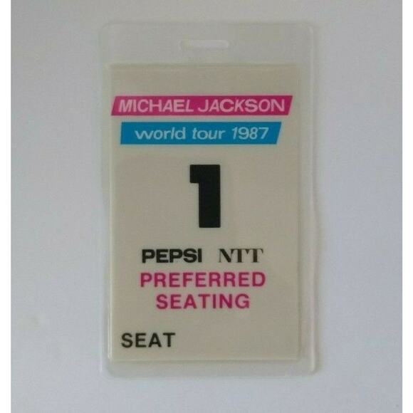 Michael Jackson Bad Preferred Seat # 1 Backstage Pass Original 1987 Concert Tour - Picture 3 of 5